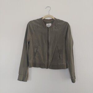 American Eagle Olive Green Khaki Bomber Jacket